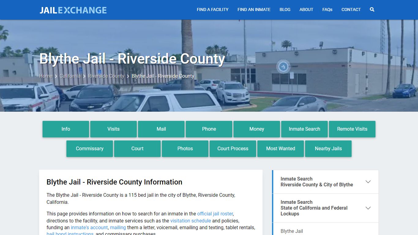 Blythe Jail - Riverside County, CA Inmate Search, Information